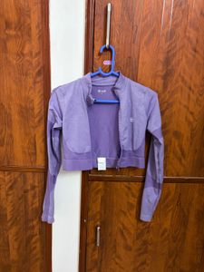 CULT Purple Snug Fit Cropped Zip Jacket (