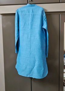 Aqua Blue Linen kurta