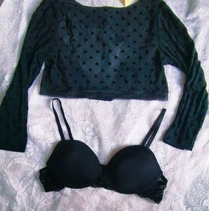 Sheer Black Polka Dot Top