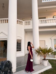 Burgundy Sparkly Party Dress