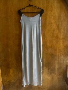 Grey Off-Shoulder Maxi Dress