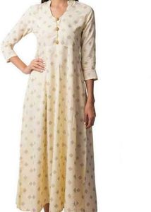 Elegant Cream Printed Kurta