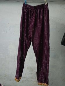 Elegant Purple Striped Kurta pant set