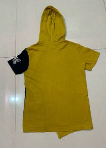 Asymmetrical Graphic Hoodie Tee