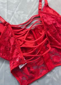 Red Lace Bralette Top