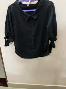 Polycotton Black Shirt For Girls