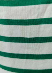 Green &amp; White Striped Cropped Top
