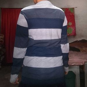 Striped Long Sleeve Polo Shirt