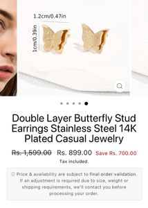 Cute Butterfly and box Stud Earrings