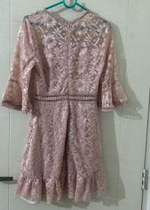 Pink Lace Mini Dress