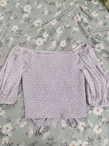 Chic Lavender Polka Dot Top