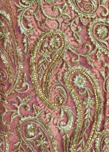 Elegant Pink &amp; Gold Embroidered Saree