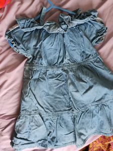Chic Blue Denim Off-Shoulder Dress