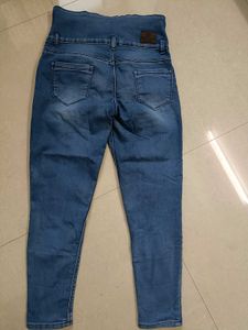 High Waisted Blue Denim Jeans