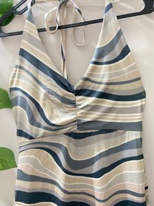Striped Halter Neck Mini Bodycon Dress