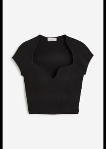 🎉SALE🖤H&amp;M Sweetheart neck Rib-knit Top (New)