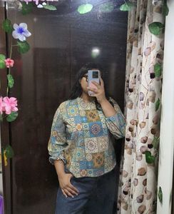 Bohemian Print Long Sleeve Top