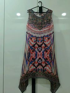 Bohemian Sheer Print Sleeveless Dress