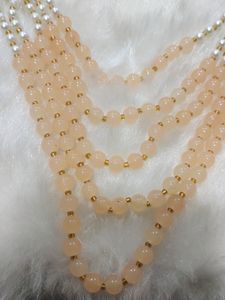 Peach Color Multi Layer Long Mala