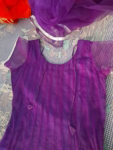 Designer Purple frock suite