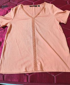 Elegant V-Neck Lace Trim Tunic Top❤️.