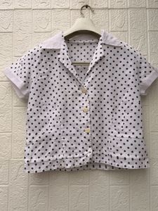 new with tag Cute Polka Dot Cropped Shirt
