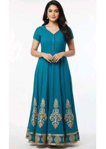 Teal Anarkali Dress