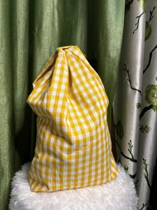 Chic Yellow Gingham Gym & Travel Bag