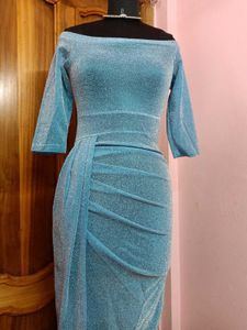 💙Sparkling Blue Off-Shoulder Dress💙