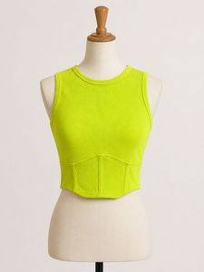 Neon Green Ribbed Crop Top