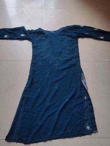 Embroidered Teal Kurta