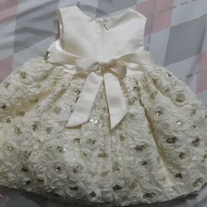 Sparkly White Flower Girl Dress