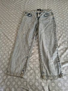 Acid Wash Wide Leg Jeans