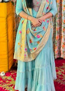 Beautiful Teal Kurta Set with Dupatta