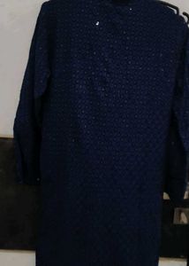Elegant Blue Kurta with All-over Pattern