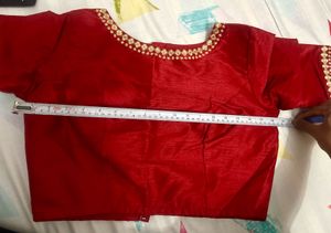 Stand out party designer Red Silk Blouse
