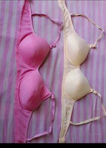 Comfortable Pink & Cream Bras (Set of 2)