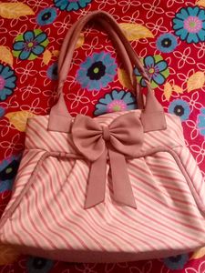 Striped Bow Handbag