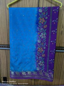 Marzenta And Blue/Firozzi Colour Saree