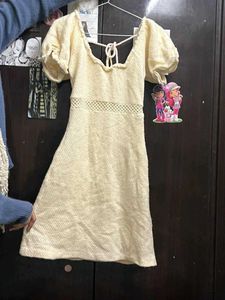 Cute Yellow Dress with Satin Lining