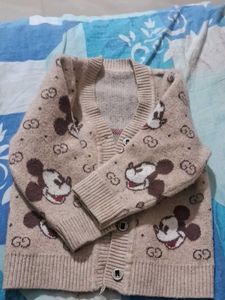 Mickey Mouse Print Cardigan