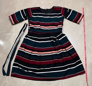 Mini Dress with Multi Colour stripes