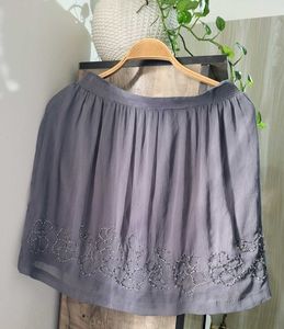 Chic Grey Embellished Mini Skirt
