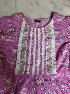 Elegant Purple Anarkali Kurta Set(33-36 size)
