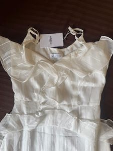 white ruffle dress