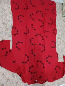 Vibrant Red Printed Shirt