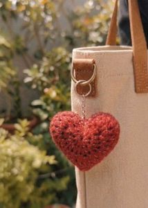 Premium Handmade Red Crochet Heart Keychain
