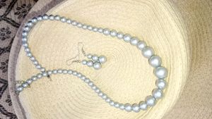 Pearl Earrings And Necklace Set