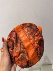 Unique Orange Floral Crossbody Bag