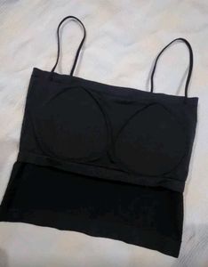 Basic Black Spaghetti Strap Crop Top
